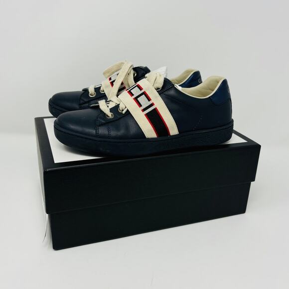 Gucci Navy Ace Sneakers Size 30 (12.5 US) - Picture 2 of 9